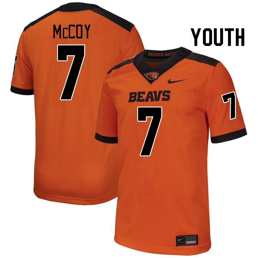 Youth #7 Gevani McCoy Oregon State Beavers College Football Jerseys Stitched-Orange